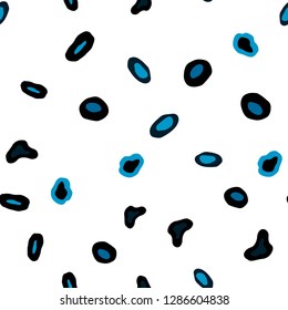 Dark BLUE vector seamless layout with circle shapes. Abstract illustration with colored bubbles in nature style. Design for textile, fabric, wallpapers.