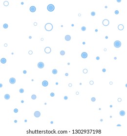 Dark BLUE vector seamless layout with circle shapes. Glitter abstract illustration with blurred drops of rain. Trendy design for wallpaper, fabric makers.