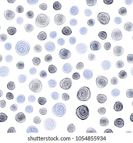 Dark BLUE vector seamless natural abstract template. Decorative illustration with doodles on abstract template. Pattern for wallpapers and coloring books.