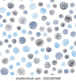 Dark BLUE vector seamless natural elegant artwork. Glitter abstract illustration with doodles and flowers. Elegant pattern for a brand book.