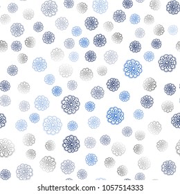 Dark BLUE vector seamless natural elegant pattern. An elegant bright illustration with flowers in Natural style. Template for backgrounds of cell phones.