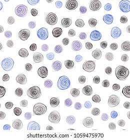 Dark BLUE vector seamless natural elegant pattern. A vague abstract illustration with flowers in doodles style. Completely new design for your business.