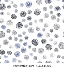 Dark BLUE vector seamless natural abstract pattern. A vague abstract illustration with flowers in doodles style. Pattern for colorful books and pages for kids.