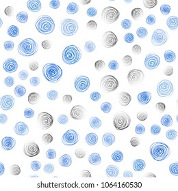 Dark BLUE vector seamless natural abstract template. Glitter abstract illustration with doodles and flowers. Template for backgrounds of cell phones.