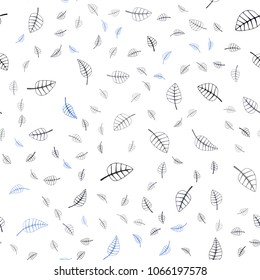 Dark BLUE vector seamless  natural abstract template. Blurred decorative design in Indian style with leaves. Pattern for heads of websites and designs.
