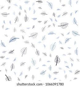 Dark BLUE vector seamless  natural elegant template. leaves on elegant natural pattern with gradient. Pattern for heads of websites and designs.