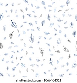 Dark BLUE vector seamless  natural abstract design. leaves on blurred abstract background with gradient. Completely new template for your business design.