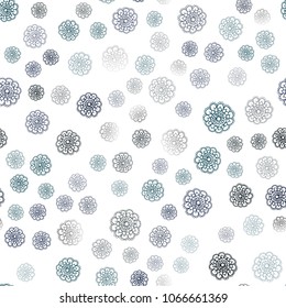 Dark BLUE vector seamless natural elegant artwork. Modern geometrical abstract illustration with flowers. The best blurred design for your business.