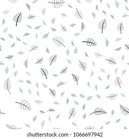 Dark BLUE vector seamless  natural elegant pattern. Blurred decorative design in Indian style with leaves. Pattern for wallpapers and coloring books.