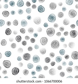 Dark BLUE vector seamless natural elegant background. Doodle illustration of flowers in Origami style with gradient. Hand painted design for web, wrapping, wallpaper.