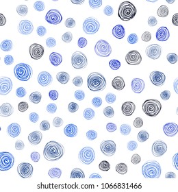 Dark BLUE vector seamless natural abstract template. Glitter abstract illustration with doodles and flowers. Brand-new style for your business design.
