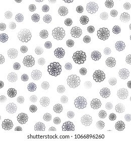 Dark BLUE vector seamless natural elegant template. New colorful illustration in doodle style with flowers. Hand painted design for web, leaflet, textile.