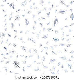 Dark BLUE vector seamless  natural elegant artwork. Colorful abstract illustration with leaves in doodle style. Doodle design can be used for your web site.