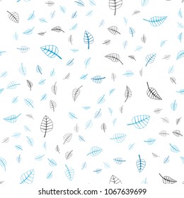 Dark BLUE vector seamless  natural elegant pattern. Brand-new colored illustration in blurry style with leaves. Pattern for heads of websites and designs.