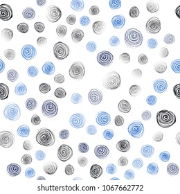 Dark BLUE vector seamless natural elegant template. A vague abstract illustration with flowers in doodles style. Completely new design for your business.