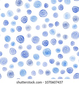Dark BLUE vector seamless natural abstract template. Blurred decorative design in Indian style with flowers. Brand-new style for your business design.