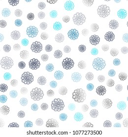 Dark BLUE vector seamless natural abstract design. Decorative illustration with doodles on abstract template. Brand-new style for your business design.