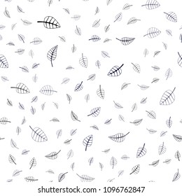 Dark BLUE vector seamless  natural abstract design. Colorful abstract illustration with leaves in doodle style. Brand-new style for your business design.