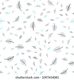 Dark BLUE vector seamless  natural abstract template. leaves on elegant natural pattern with gradient. Hand painted design for web, leaflet, textile.