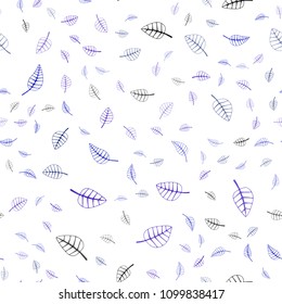 Dark BLUE vector seamless  natural abstract design. An elegant bright illustration with leaves in Natural style. The best blurred design for your business.