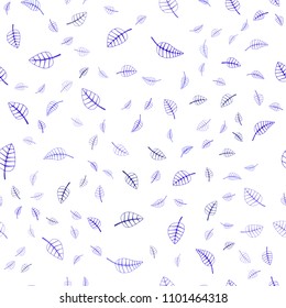 Dark BLUE vector seamless  natural abstract design. leaves on elegant natural pattern with gradient. Elegant pattern for a brand book.
