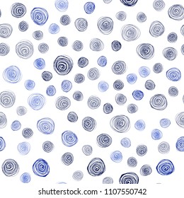 Dark BLUE vector seamless natural elegant artwork. Sketchy doodles with flowers on blurred background. Elegant pattern for a brand book.