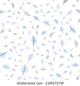 Dark BLUE vector seamless  natural elegant artwork. Doodle illustration of leaves in Origami style with gradient. Doodle design can be used for your web site.