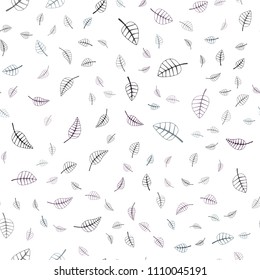 Dark BLUE vector seamless  natural abstract pattern. New colorful illustration in doodle style with leaves. Brand-new style for your business design.