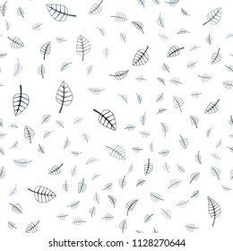 Dark BLUE vector seamless  natural abstract template. A vague abstract illustration with leaves in doodles style. Doodle design can be used for your web site.