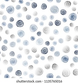 Dark BLUE vector seamless natural elegant pattern. Glitter abstract illustration with doodles and flowers. Completely new template for your brand book.