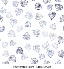 Dark BLUE vector seamless natural artwork with leaves. leaves on elegant natural pattern with gradient. Pattern for design of fabric, wallpapers.