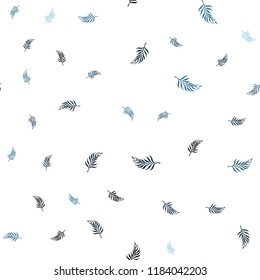 Dark BLUE vector seamless natural background with leaves. Creative illustration in blurred style with leaves. Template for business cards, websites.