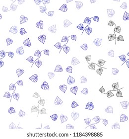 Dark BLUE vector seamless natural backdrop with leaves. Blurred decorative design in Indian style with leaves. Pattern for design of window blinds, curtains.