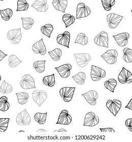 Dark BLUE vector seamless natural backdrop with leaves. Decorative illustration with doodles on abstract template. Pattern for design of fabric, wallpapers.