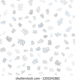 Dark BLUE vector seamless natural background with leaves, branches. An elegant bright illustration with leaves and branches. Pattern for design of fabric, wallpapers.