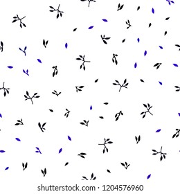 Dark BLUE vector seamless natural artwork with leaves. Creative illustration in blurred style with leaves. Pattern for trendy fabric, wallpapers.