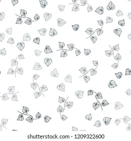 Dark BLUE vector seamless natural backdrop with leaves. Shining colored illustration with leaves in doodle style. Design for textile, fabric, wallpapers.