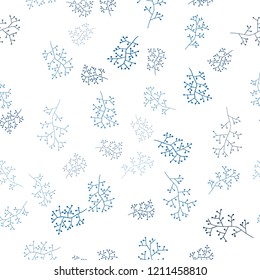 Dark BLUE vector seamless natural backdrop with branches. Brand new colored illustration with leaves and branches. Design for textile, fabric, wallpapers.