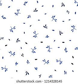 Dark BLUE vector seamless natural pattern with leaves. Modern geometrical abstract illustration with leaves. Design for textile, fabric, wallpapers.