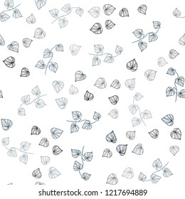 Dark BLUE vector seamless natural pattern with leaves. An elegant bright illustration with leaves in Natural style. Pattern for design of fabric, wallpapers.