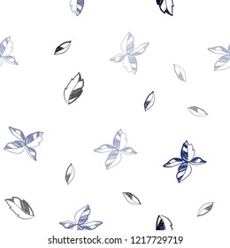 Dark BLUE vector seamless natural background with leaves. Modern geometrical abstract illustration with leaves. Pattern for design of window blinds, curtains.