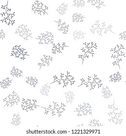 Dark BLUE vector seamless natural artwork with branches. Leaves and branches with gradient on white background. Template for business cards, websites.