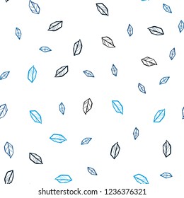 Dark BLUE vector seamless natural background with leaves. Brand new colored illustration in blurry style with leaves. Template for business cards, websites.