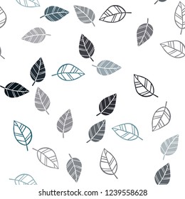 Dark BLUE vector seamless natural backdrop with leaves. Brand new colored illustration in blurry style with leaves. Template for business cards, websites.