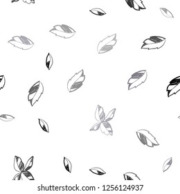 Dark BLUE vector seamless natural background with leaves. A vague abstract illustration with leaves in doodles style. Pattern for design of window blinds, curtains.