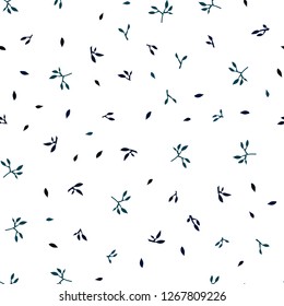 Dark BLUE vector seamless natural artwork with leaves. Blurred decorative design in Indian style with leaves. Template for business cards, websites.