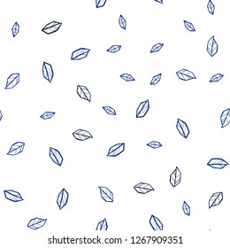 Dark BLUE vector seamless natural backdrop with leaves. Blurred decorative design in Indian style with leaves. Pattern for trendy fabric, wallpapers.