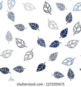 Dark BLUE vector seamless natural artwork with leaves. leaves on elegant natural pattern with gradient. Pattern for design of fabric, wallpapers.