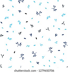 Dark BLUE vector seamless natural pattern with leaves. leaves on elegant natural pattern with gradient. Pattern for design of window blinds, curtains.