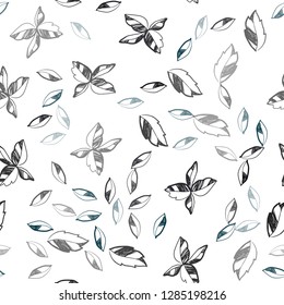Dark BLUE vector seamless natural artwork with leaves. leaves on elegant natural pattern with gradient. Trendy design for wallpaper, fabric makers.